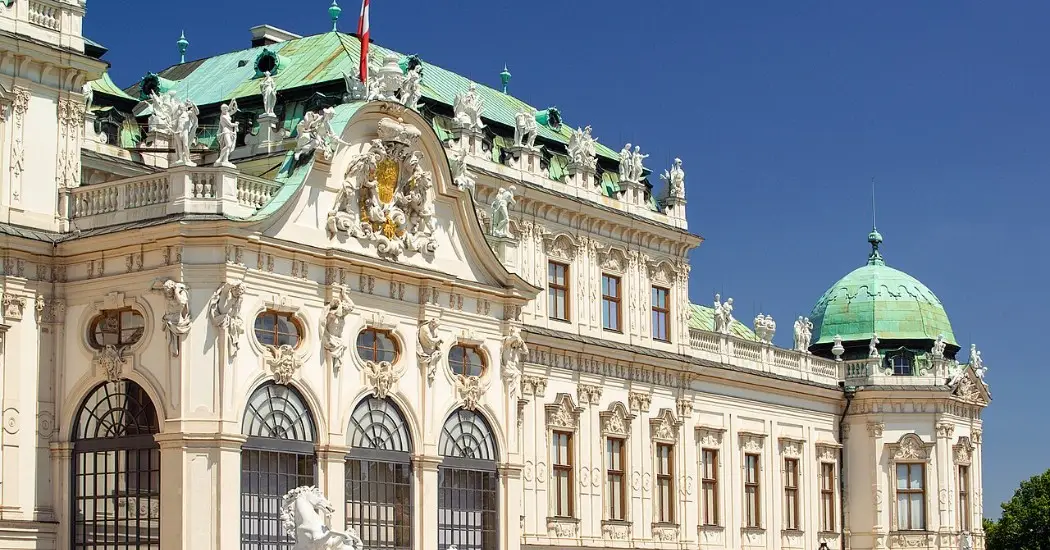 A closer view of the Upper Belvedere palace entrance. A closer view of the Upper Belvedere palace entrance.